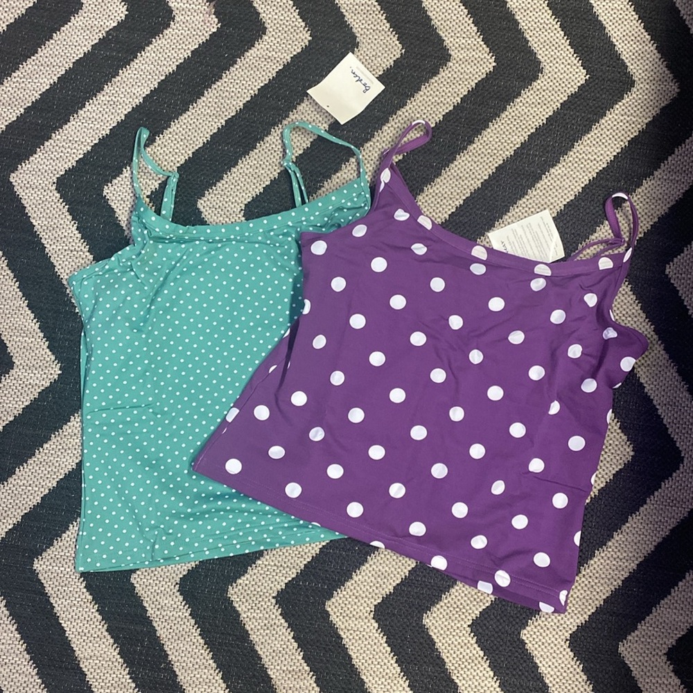 NWT Boden swim bundle tankini polka dot size 16 top tank adjustable separates